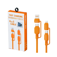 Nuevo Cable Tipo C 2 en 2 de 240 W, Cable USB 4 en 1 para iOS con Transferencia de Datos de 480 Mbps, Cable de Silicona para Teléfono y Tableta con Carga Rápida PD de 1.2 M