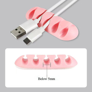 Silicone 1 2 3 5 7 khe cắm cáp tổ chức underdesk tường dán dính cáp dây Clip lưu trữ - Product Image 4