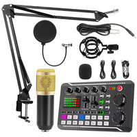 Ensemble d'équipements de podcast, kit de carte son pour diffusion en direct, avec table de mixage DJ, microphone pour PC, smartphone, diffusion en direct