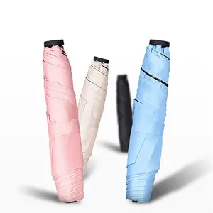 Pioggia o lustro ombrello a matita pieghevole compatto Mini tasca portatile vendita calda Super leggera ombrello ad aria personalizzabile colori e loghi