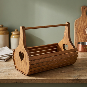 Panier en bois personnalisable de forme moderne avec poignée, pour rangement de cuisine, objet décoratif domestique, en bois de pin, idéal pour offrir – Falak World - Product Image 1