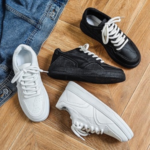 Zapatillas de hombre de caña alta, estilo casual deportivo, de caña baja, para skate, para estudiantes, negras, con suela de goma, duraderas, de moda, novedad 2025 - Product Image 3