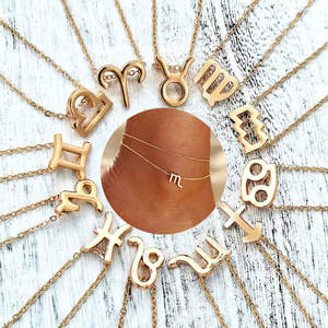 Proveedor de tobilleras de horóscopo para mujer, joyería para pies con encanto de acero inoxidable 14K, oro personalizado, eslabones cubanos, tobilleras en capas del zodiaco para mujer - Product Image 6
