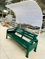 Banc de stade en aluminium résistant aux intempéries avec auvent, chaise de repos pour terrains extérieurs