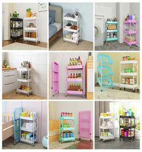 Chariot de rangement à fente utilisé dans les ménages Chariot de rangement pour nécessités quotidiennes Chariot de rangement pour aliments en métal - Product Image 4