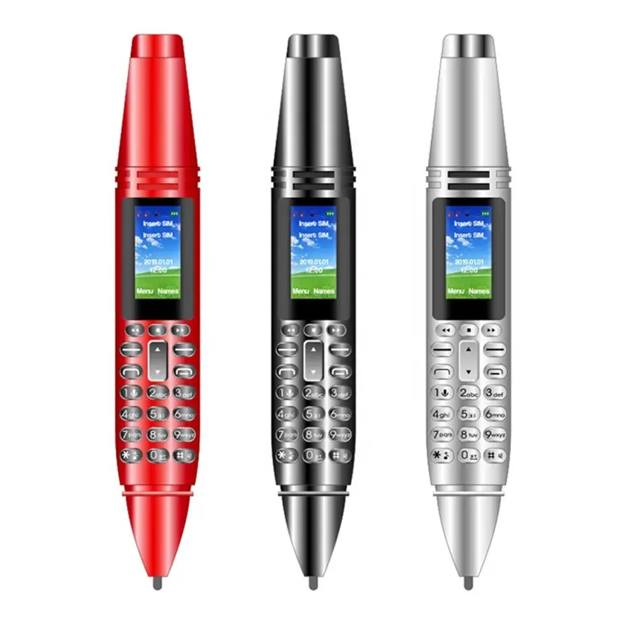 UNIWA AK007 कलम आकार सेलफोन दोहरी सिम कार्ड 2 जी जीएसएम मोबाइल फोन 0.96 "स्क्रीन बीटी V3.0 डायलर