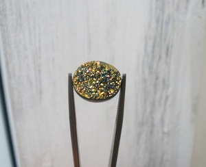 12 cuartos de cuarzo místico ovalado de 10 mm para manualidades, joyería suelta, coleccionismo de gemas y regalos - Product Image 1