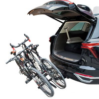 Support de vélo réglable en acier pour hayon de voiture, camionnette, véhicule tout-terrain - Support pliable à fixer sur le crochet de remorquage pour 2 vélos en extérieur