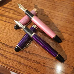 Jinhao 450 Professioneel Kantoor Gepersonaliseerde Pen Logo Op Maat Paars Roze Metalen Vulpen