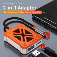 Adaptateur OTG 2-en-1 multifonction, convertisseur d'éclairage USB pour téléphone portable vers clé USB pour iPhone