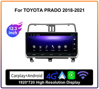 Unité principale de voiture Krando 12.3 pouces pour TOYOTA PRADO 2018 - 2020 Android Auto Radio Navigation sans fil Apple Carplay 4G WIFI DSP