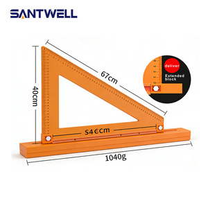 Règle d'angle carrée en bakélite de qualité industrielle pour le travail du bois, 90 degrés, avec base en aluminium massif de 20 mm pour machinistes et charpentiers - Product Image 5