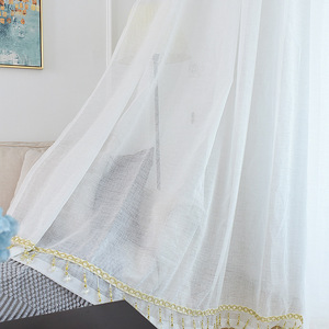Rideau voilage blanc <span class=keywords><strong>transparent</strong></span> écran mince tissu plancher fini avion baie vitrée simple écran de <span class=keywords><strong>balcon</strong></span> - Product Image 3