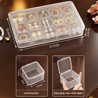 Boîte de rangement portable multi-compartiments transparente en PP, anti-poussière, écologique, pour bijoux, boucles d'oreilles, perceuses et organisation domestique