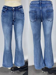 <span class=keywords><strong>Jeans</strong></span> a Zampa d'Elefante da Donna a <span class=keywords><strong>Vita</strong></span> <span class=keywords><strong>Bassa</strong></span> in Denim Elasticizzato Misto Cotone Stile Y2K Retrò, Vestibilità Slim - Product Image 6