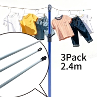 Séchoir à linge télescopique pliable en fer, écologique et réglable, avec support de poteau et crochet pour l'extérieur et le camping
