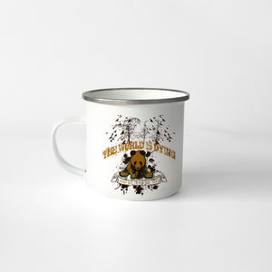 Topjlh 12oz แก้วมัคเคลือบสีฟ้า<span class=keywords><strong>ขอบ</strong></span><span class=keywords><strong>เงิน</strong></span>สีดำพิมพ์ซับลิเมชันสำหรับตั้งแคมป์ท่องเที่ยวกลางแจ้งตั้งแคมป์แคมป์ - Product Image 1