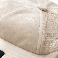 Casquette de baseball unisexe en peluche, style camionneur, crème, avec maille frontale et dos en maille, fermeture snapback, visière courbée, en suède doux, six panneaux, réglable, vente en gros