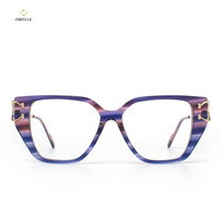 Montura de Gafas Ópticas de Acetato Premium, Ligeras y Duraderas, para Hombre y Mujer, con Lentes Transparentes, Lista para Usar