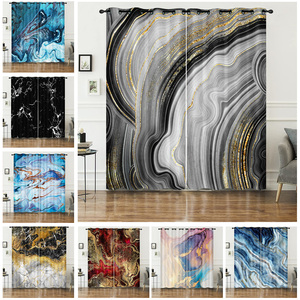 Rideau de luxe en peluche courte à texture marbrée imprimée en 3D <span class=keywords><strong>pour</strong></span> <span class=keywords><strong>chambre</strong></span>, salon et bureau - Product Image 4