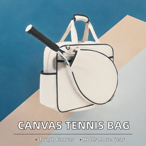 <b>Canvas</b> Tennis & Pickleball Rackets Tote <b>Bag</b> with Adjustable Shoulder Strap 50-70L Capacity <b>Crossbody</b> Sling Design - Product Image 2