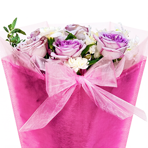 Manicotti <span class=keywords><strong>in</strong></span> <span class=keywords><strong>Organza</strong></span> Non Tessuta Riciclabile con Stampa per Bouquet di Fiori Freschi, Uso <span class=keywords><strong>in</strong></span> Supermercato - Product Image 3