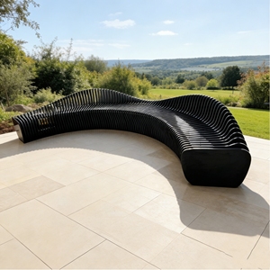 Y506 Banco largo artesanal de madera con patrón de barco, asiento decorativo para vestíbulo interior, sala de estar, patio, terraza, ocio - Product Image 3