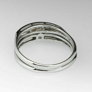 Anillo de Compromiso de Platino para Mujer con Diamantes Naturales de Corte Brillante Redondo en los Laterales, Color G, para Boda - Product Image 6