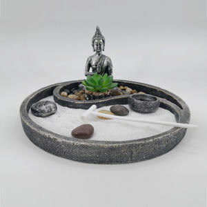 Estatua de Buda Ecológica de Alta Calidad, Miniatura de Jardín <span class=keywords><strong>Zen</strong></span>, Adorno de Mesa para Interiores, Estatuas de Resina de Estilo Budista que Representan la Paz - Product Image 3