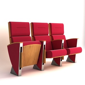 Anji Yijian Auditorium <b>Chairs</b> Red <b>Padded</b> Row With Handrails For School Lecture Halls - Product Image 1
