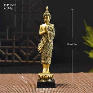 Cuivre <span class=keywords><strong>Bouddha</strong></span> Statue Résine Ornements Décoration de La Maison Debout <span class=keywords><strong>Bouddha</strong></span> Assis <span class=keywords><strong>Bouddha</strong></span> Entrée Zen Ornements Décoration - Product Image 6