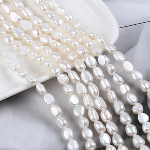 Promotion pour perles d'eau douce baroques naturelles à trou droit, rectangulaires, à deux faces, de 7 à 7,5 mm, pour la fabrication de bijoux DIY, perles en vrac - Product Image 3