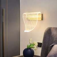 Lampe murale LED moderne de luxe léger et minimaliste en forme de feuille avec variation de trois couleurs pour chambre, salon, couloir, escalier