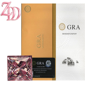 GRA Moissanite Princess Cut Loose Stone Cherry Blossom Pink 0.6ct-3ct Engagement Jewelry - Product Image 1