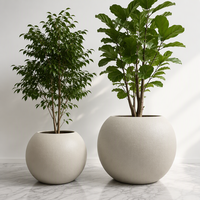 Moule appartenant à l'usine en gros de haute qualité blanc noir gris rond éclairé extérieur grande taille Pots de plantes en plastique Pots de fleurs