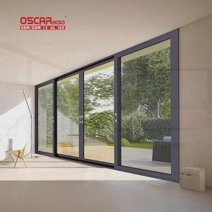 Porte coulissante en aluminium avec grille antivol, conception multi-rails, pour entrée intérieure et façade de bâtiment - Product Image 1