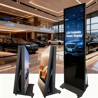 Écran d'affichage LED pliable, signalisation numérique portable, panneau publicitaire, bannière, contrôle par application WiFi, étanche, extérieur/intérieur