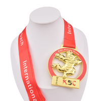 Deutschland Glänzende vergoldete Zink legierung KSC Karate Team Medaille 3D Vogel Karneval Taekwondo Judo Bjj Wettbewerb Medaille Cut Hollow Out