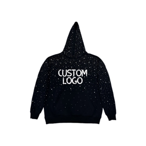 Nouveau sweat-shirt tendance automne-hiver à col rond et manches longues, orné de strass et de diamants thermocollés - Product Image 1