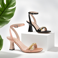 Sandales à talons hauts roses pour femmes, bout carré ouvert, escarpins de mariée à bride cheville, fermeture à enfiler, hauteur de talon 5cm 8cm, collection Printemps Grecca
