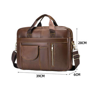 Sacoche d'ordinateur portable vintage <span class=keywords><strong>de</strong></span> luxe en cuir <span class=keywords><strong>de</strong></span> vachette véritable, <span class=keywords><strong>sac</strong></span> à bandoulière pour ordinateur portable <span class=keywords><strong>de</strong></span> 14 pouces, <span class=keywords><strong>sac</strong></span> messager pour hommes, pour le bureau - Product Image 6