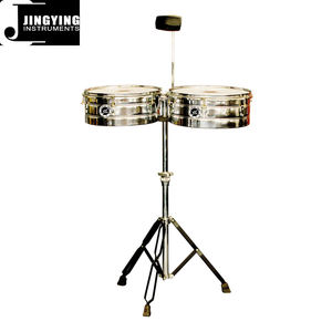 Instrumentos de Percusión Jingying Music 2024, Timbal Profesional con Casco de Metal de 13 y 14 Pulgadas, <span class=keywords><strong>Cencerro</strong></span> y Soporte al por Mayor - Product Image 1