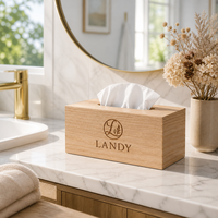 Boîte à mouchoirs en bois personnalisée, porte-serviettes en bois pour la maison, l'hôtel, le bureau, la salle de bain, vente en gros OEM