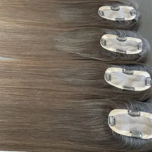 Cabelo humano cru 3x5 de fácil instalação, topper pequeno de PU para mulheres, nó de renda durável mono, adequado para jovens e elegantes