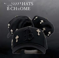 Topi Oem Custom Rhinestone Original Gorra Hats Koleksi Ulang Tahun Hitam 5-Panel Baseball Caps Hats Box