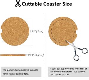 <b>Car</b> Cork <b>Coasters</b> with Custom Logo <b>Car</b> Cup Holder <b>Coasters</b> Eco-Friendly Absorbent Cup Holder Inserts for Vehicles & Promotions - Product Image 3