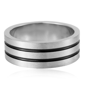 yunnique Men's <b>Titanium</b> Steel <b>Ring</b> Geometric Design Steel Color Fashion Jewelry Gift - Product Image 3