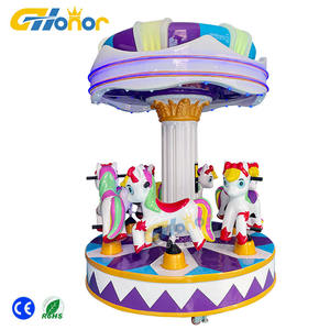 Nuevo diseño, carrusel de corona para 6 personas, parque de atracciones, patio interior, juegos que funcionan con monedas, Paseo de Arcade, construcción de <span class=keywords><strong>Metal</strong></span> en inglés - Product Image 3