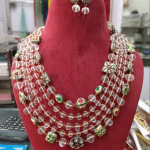 Hermoso conjunto de collar de compromiso indio graduado Kundan collar joyería damas de honor regalo Art Deco collar joyería mujer regalo - Product Image 1