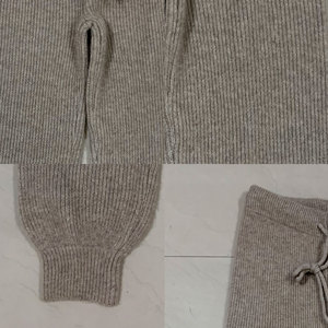 <span class=keywords><strong>Pantaloni</strong></span> Jogger da Donna in Maglia a Costine Color Avena, <span class=keywords><strong>Pantaloni</strong></span> Sportivi a Vita Alta <span class=keywords><strong>con</strong></span> Coulisse, Morbidi e Caldi per l'Inverno - Product Image 2